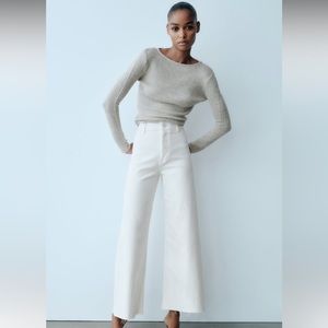 *NWT* Zara Marine Straight Jeans, Ecru, Size 6